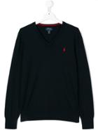 Ralph Lauren Kids V-neck Sweater - Blue
