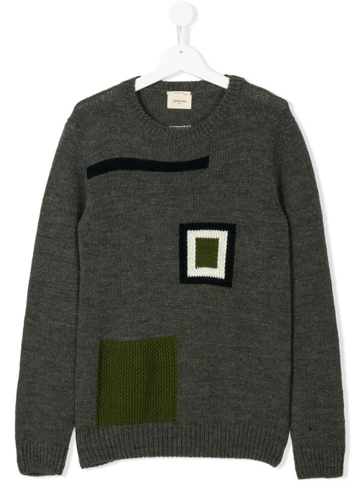 Bellerose Kids Geometric Intarsia Knit Jumper - Grey
