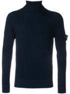 Stone Island Ribbed Turtle Neck Jumper - Blue