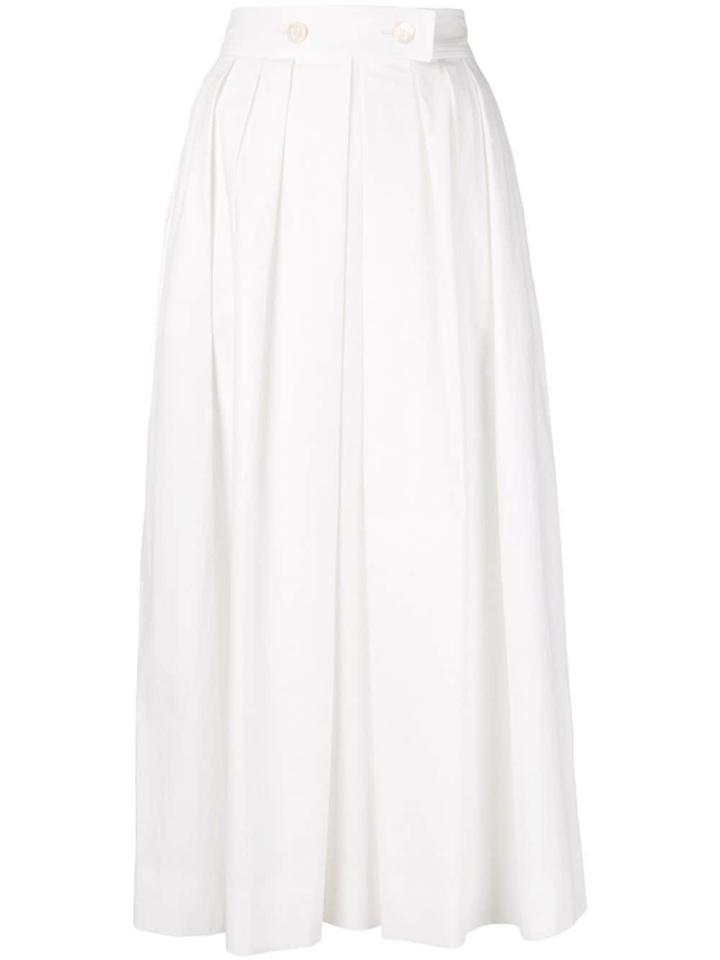 Escada Pleated Midi Skirt - White