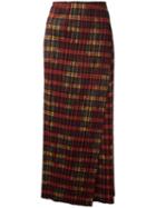 Issey Miyake Vintage Checked Wrap Maxi Skirt, Women's, Size: Small