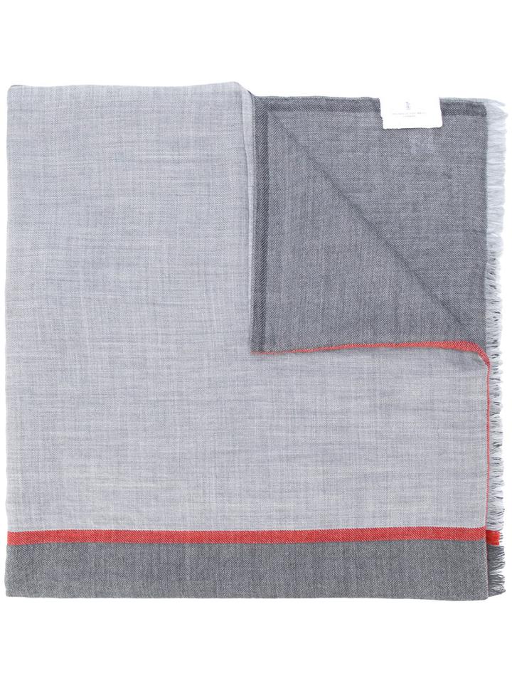 Brunello Cucinelli - Printed Scarf - Men - Silk/cashmere - One Size, Grey, Silk/cashmere