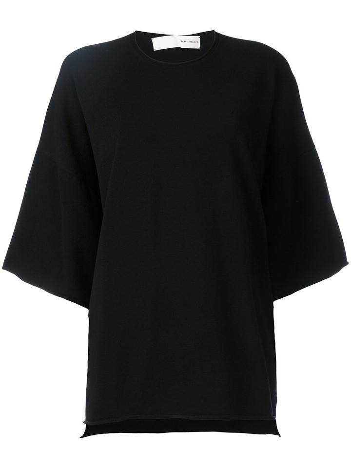 Isabel Benenato - Wide Sleeve Top - Women - Spandex/elastane/viscose - 38, Women's, Black, Spandex/elastane/viscose