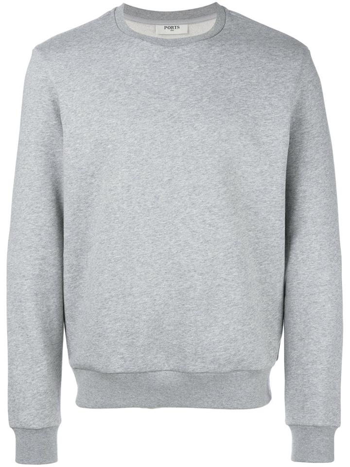 Ports 1961 Round Neck Sweatshirt, Men's, Size: Small, Grey, Cotton/polyester