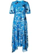 Prabal Gurung Flutter Sleeve Button Dress - Blue