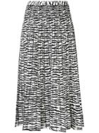 Proenza Schouler Pleated Tiger Print Skirt - Black