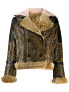 Drome Distressed Shearling Jacket - Brown
