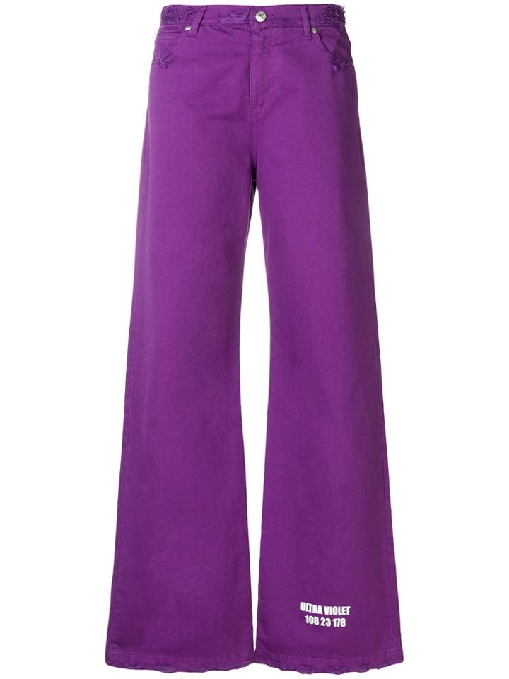 Msgm Wide Leg Trousers - Pink & Purple