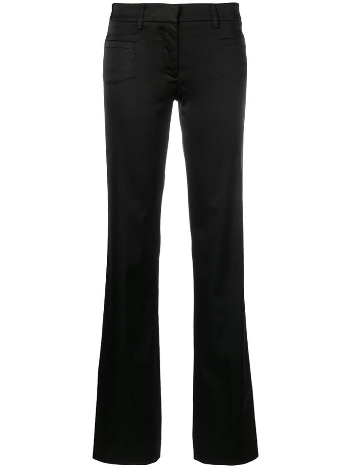 Versace Vintage Bootcut Satin Trousers - Black