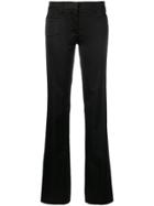 Versace Vintage Bootcut Satin Trousers - Black