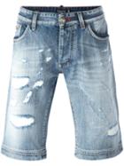 Philipp Plein Fake Friend Denim Shorts, Men's, Size: 33, Cotton/polyester