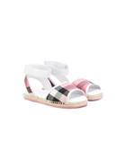 Burberry Kids Checked Sandals - Pink & Purple