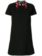 Miu Miu Embroidered Lace Collar Dress - Black