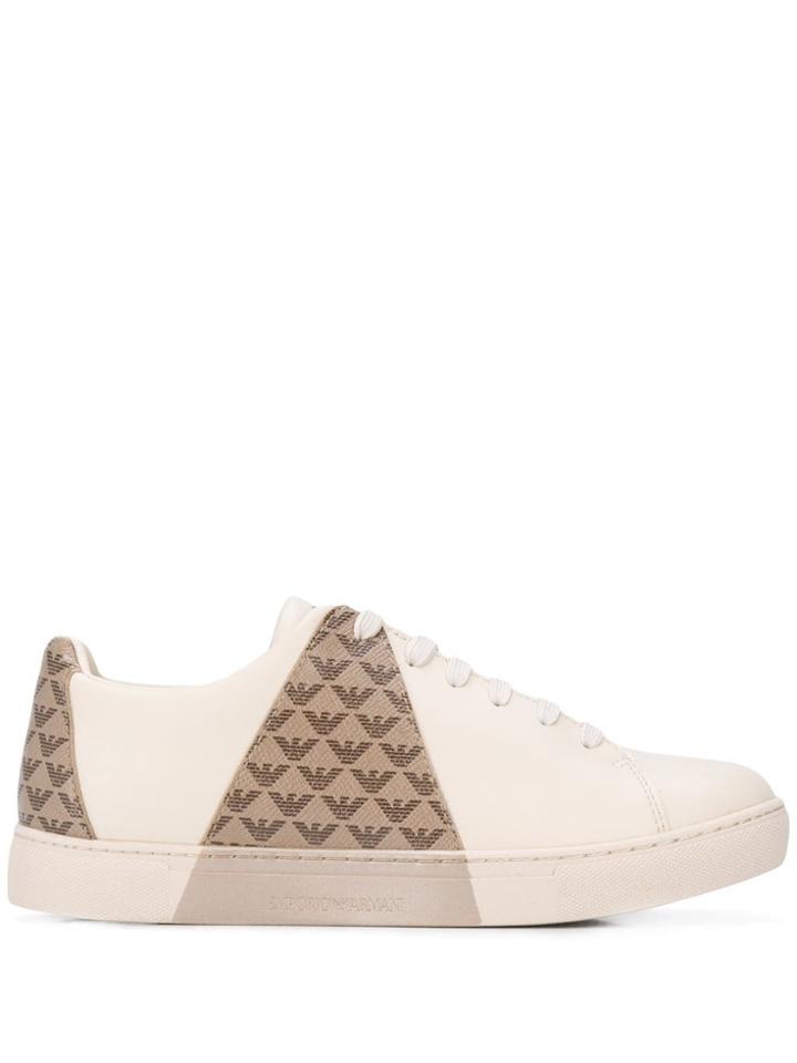 Emporio Armani Logo Print Panels Sneakers - Neutrals