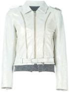Golden Goose Deluxe Brand Biker Jacket, Women's, Size: M, Grey, Leather/cotton/viscose