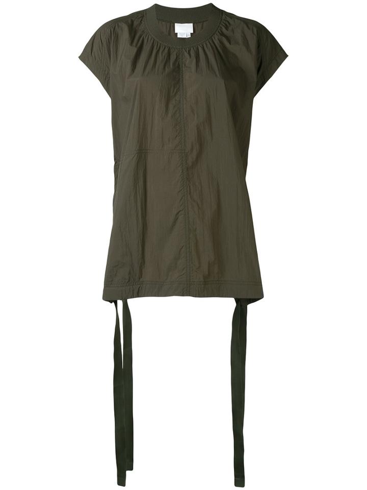 Dkny - Oversized Top With Drawcords - Women - Nylon/spandex/elastane/rayon/viscose - M/l, Green, Nylon/spandex/elastane/rayon/viscose