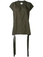 Dkny - Oversized Top With Drawcords - Women - Nylon/spandex/elastane/rayon/viscose - M/l, Green, Nylon/spandex/elastane/rayon/viscose