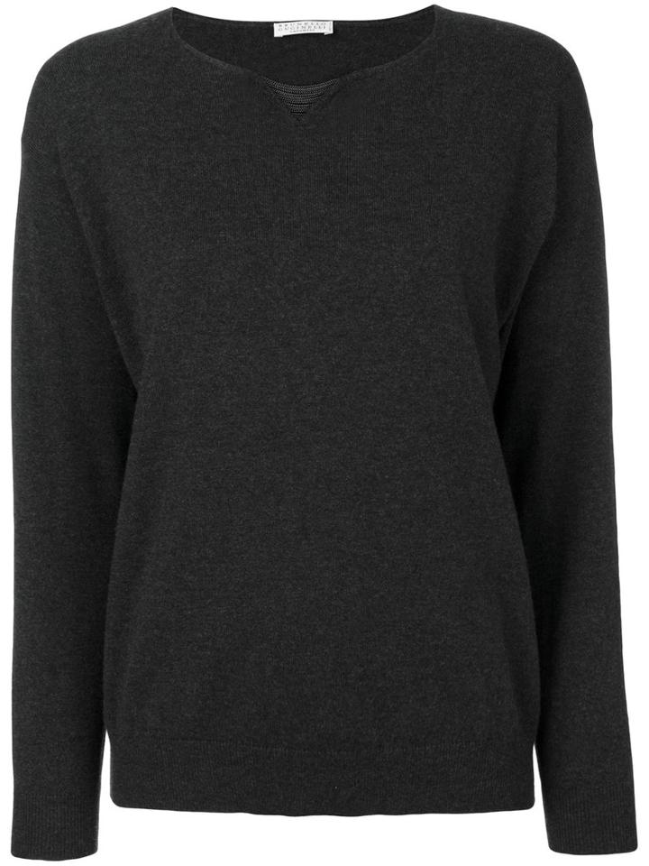 Brunello Cucinelli - Cashmere Knitted Sweater - Women - Cashmere - Xxl, Grey, Cashmere