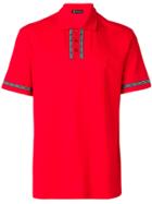 Versace Logo Embellished Polo Shirt - Red