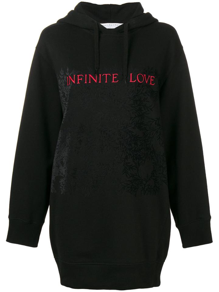 Philosophy Di Lorenzo Serafini Infinite Love Long Hoodie - Black