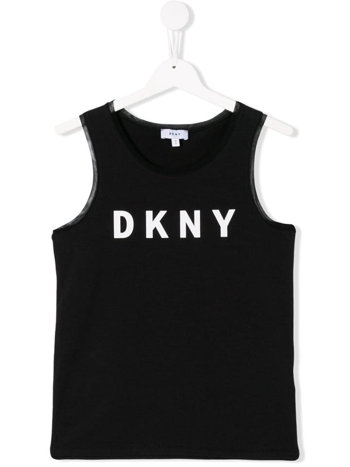 Dkny Kids Teen Logo Print Tank Top - Black