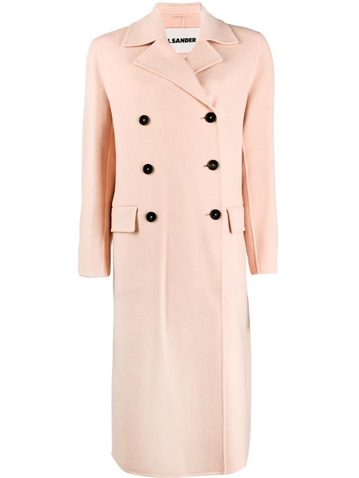 Jil Sander Lucien Double Breasted Coat - Pink