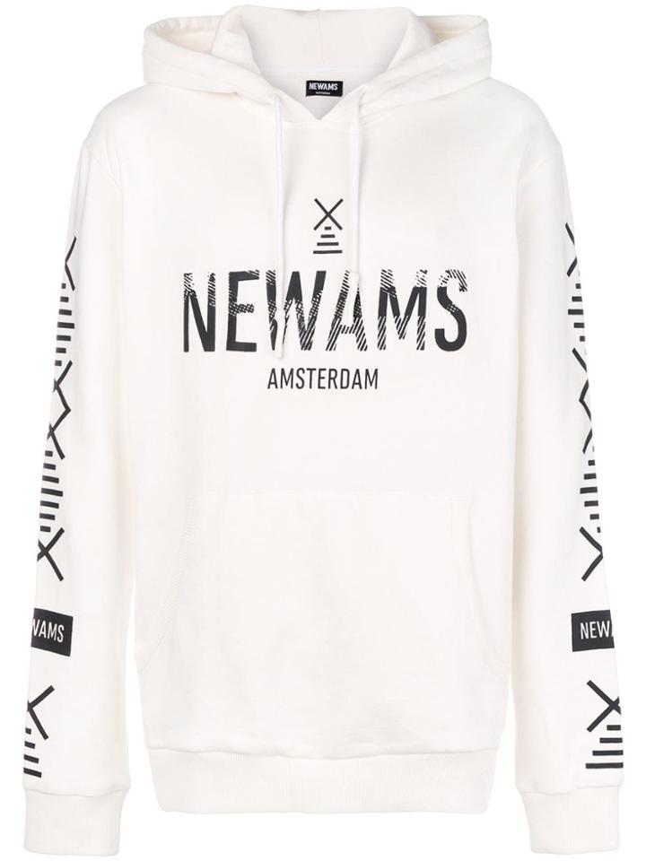 Newams Stamp Logo Hoodie - White