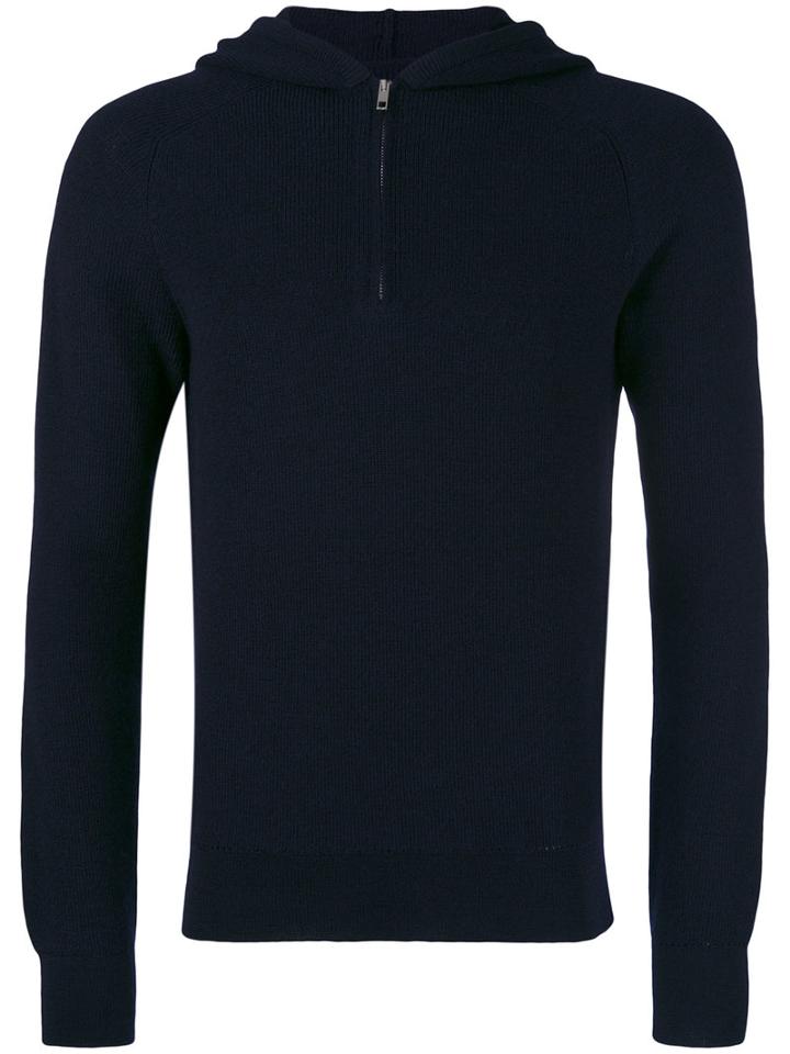 Fitted Hooded Sweatshirt - Men - Wool - M, Blue, Wool, Maison Margiela