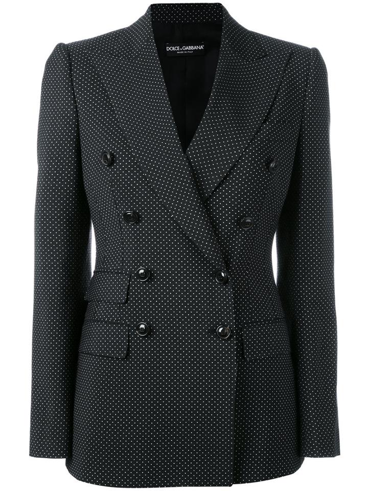Dolce & Gabbana Double-breasted Jacket, Women's, Size: 42, Black, Virgin Wool/cupro