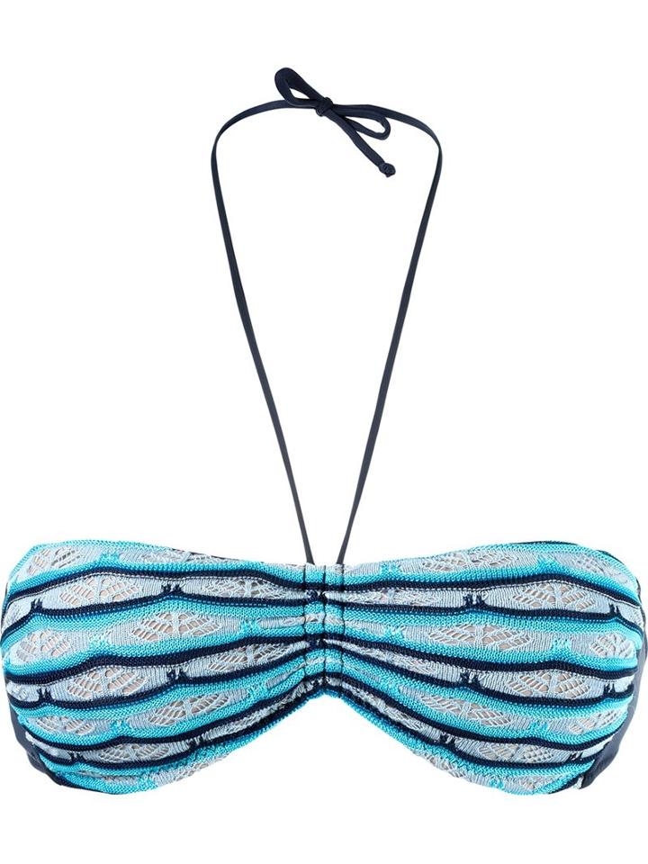 Cecilia Prado Bandeau Bikini Top, Women's, Size: P, Blue, Viscose/acrylic