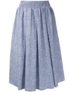 Roberto Collina Pleated Midi Skirt, Women's, Size: Large, Blue, Cotton