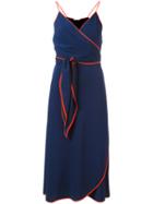 Tory Burch Wrap Midi Dress, Women's, Size: 6, Blue, Polyester