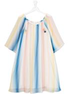 Chloé Kids Teen Gathered Ombré Dress - Multicolour
