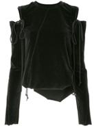 Song For The Mute Cut-out Shoulder Top - Grey