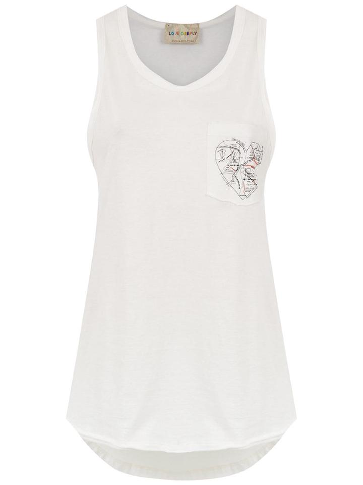 Andrea Bogosian Chest Pocket Tank Top - White