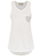 Andrea Bogosian Chest Pocket Tank Top - White