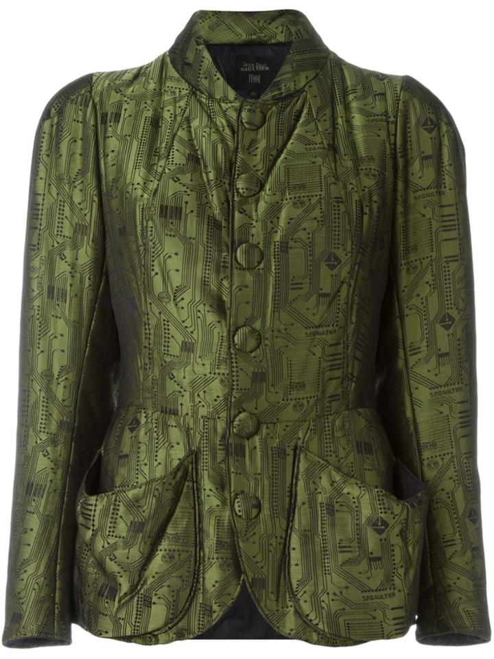 Jean Paul Gaultier Vintage Iridescent Microchip Pattern Jacket - Green