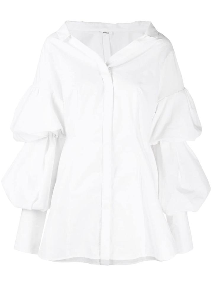 Enföld Typewriter Tiered Sleeve Shirt - White