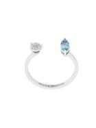 Delfina Delettrez Dots Solitaire Aquamarine And Diamond Ring - Blue