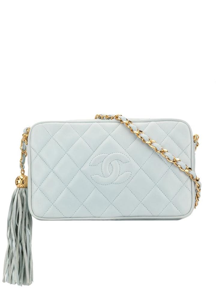 Chanel Pre-owned Fringe Chain Shoulder Bag - Blue