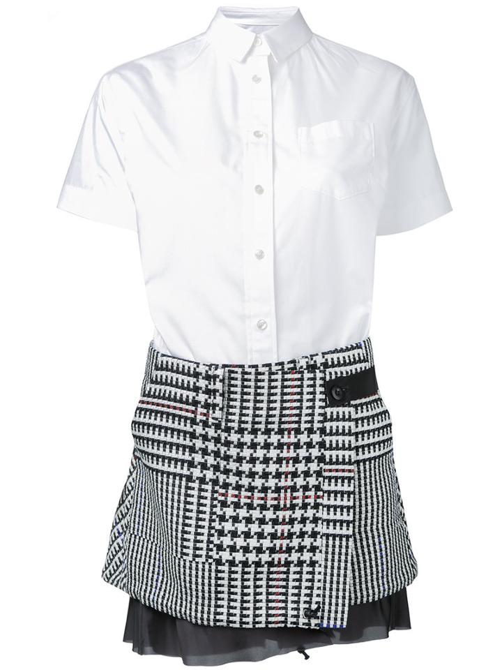 Sacai - Two Part Dress - Women - Cotton - 4, White, Cotton