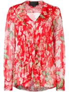Philipp Plein Floral Logo Print Blouse - Red