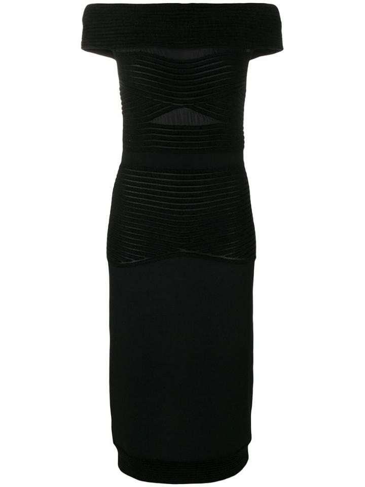 Roland Mouret Off The Shoulder Midi Dress - Black