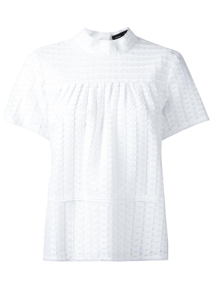 Proenza Schouler Frayed Top, Women's, Size: Small, White, Silk/cotton