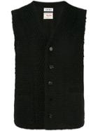 Coohem Shadow Herringbone Tweed Vest - Black