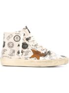 Golden Goose Deluxe Brand Francy Hi-top Sneakers, Men's, Size: 42, White, Cotton/leather/rubber