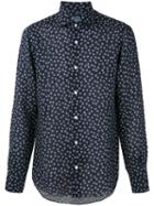 Barba - Floral Print Shirt - Men - Linen/flax - 42, Blue, Linen/flax