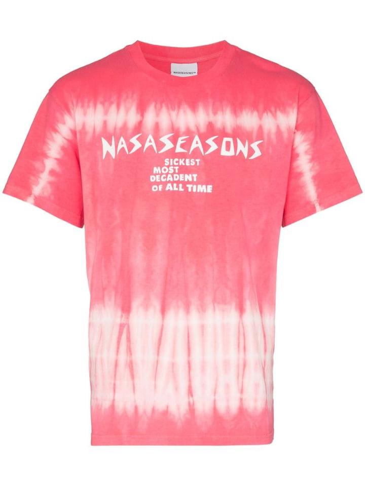 Nasaseasons Tie-dye Slogan Print T-shirt - Red