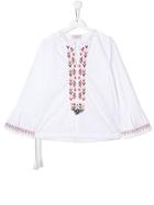 Alberta Ferretti Kids Teen Geometric Embroidery Blouse - White