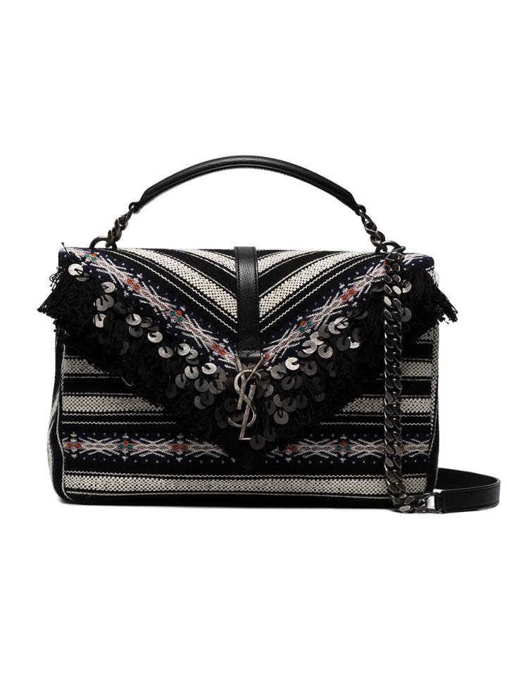 Saint Laurent Large Collège Bag - Black